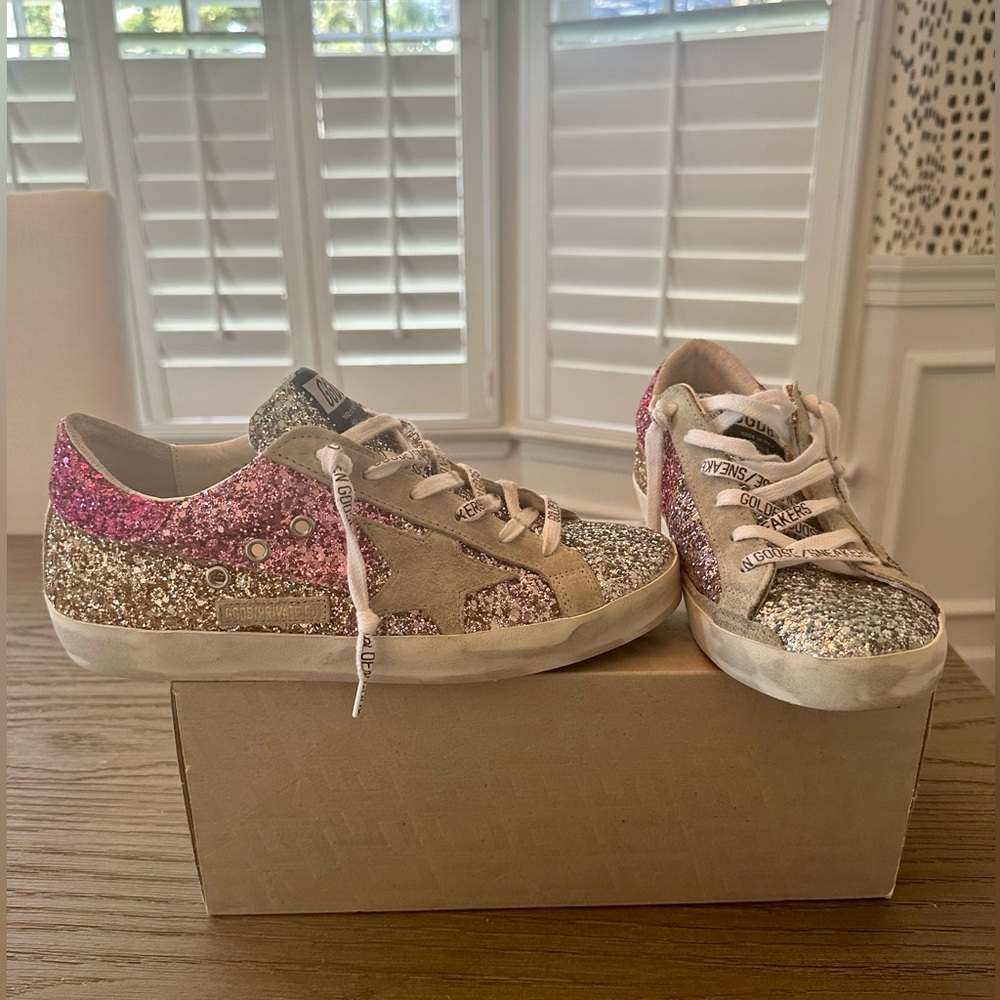 Golden Goose Superstar Low pink gold silver